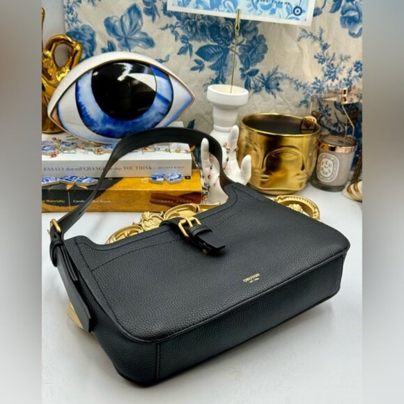 🆕 OROTON 🧿 NWOT Dylan Baguette Bag - Black Calfskin Leather - Picture 8 of 12